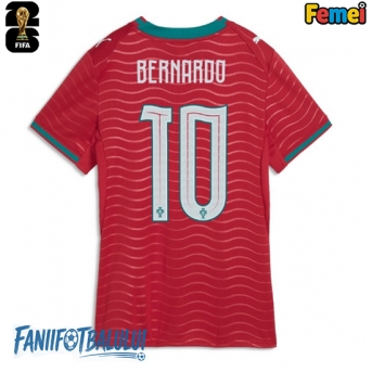 Portugalia Bernardo Silva #10 Echipament de Fotbal Replică Mondial 2026 Femei Acasa